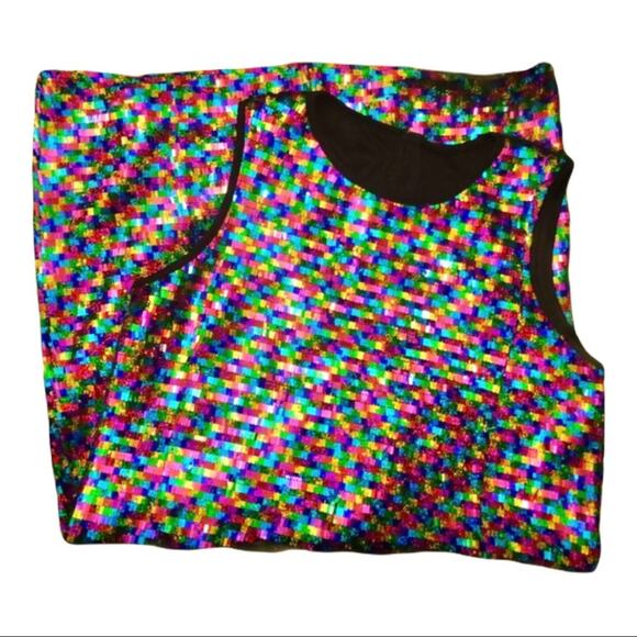 ASOS Rainbow Sequin Sleeveless Party Dress Size 8 NWT - Picture 7 of 12